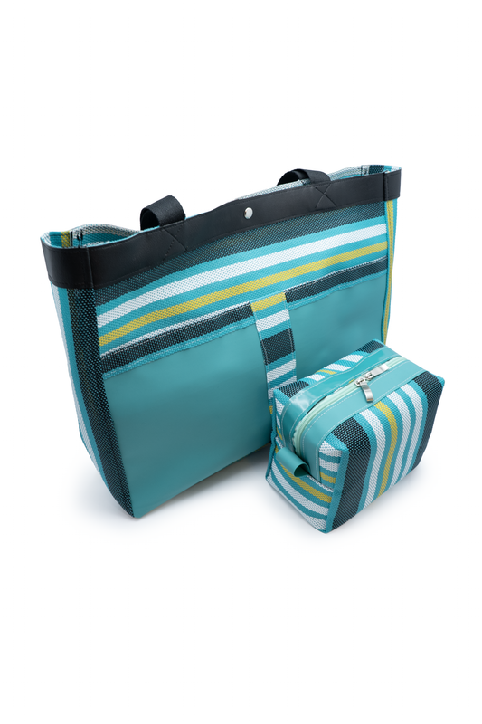 Bolsa Verde Marinho com Nécessaire Combinando – Espaçosa, Moderna e Prática