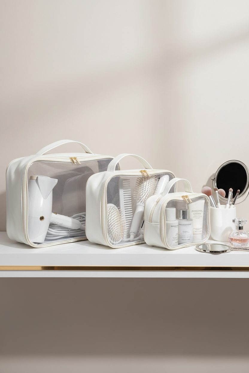 Kit com 3 Organizadores Transparentes Multiuso