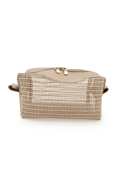 Bolsa Feminina com 2 Nécessaires Marrons Elegantes para Viagem Praia e Dia a Dia
