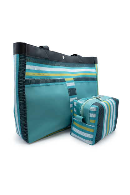 Bolsa Verde Marinho com Nécessaire Combinando – Espaçosa, Moderna e Prática