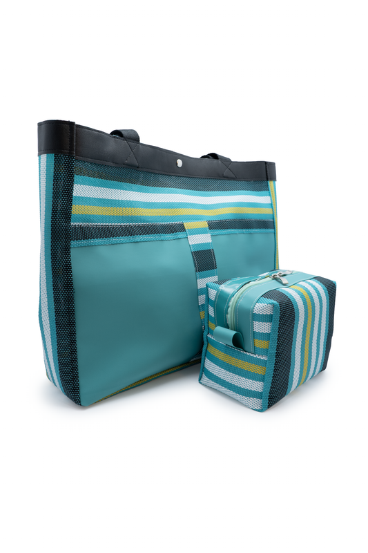 Bolsa Verde Marinho com Nécessaire Combinando – Espaçosa, Moderna e Prática