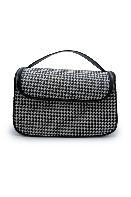 Frasqueira Premium Quadriculada Preta e Branca